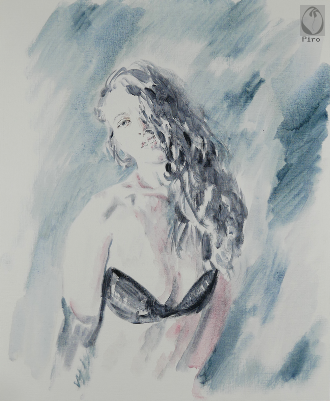 oil on paper - olio su carta di Piro